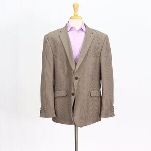 Tommy Hilfiger 50R Brown Blazer Sport Coat Jacket 2-Button Houndstooth Y613